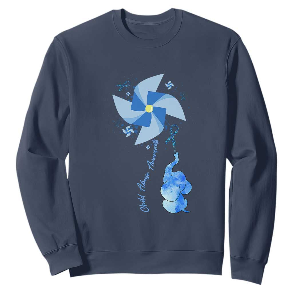 Child Abuse Prevention Support Sweatshirt Pinwheel Elephant