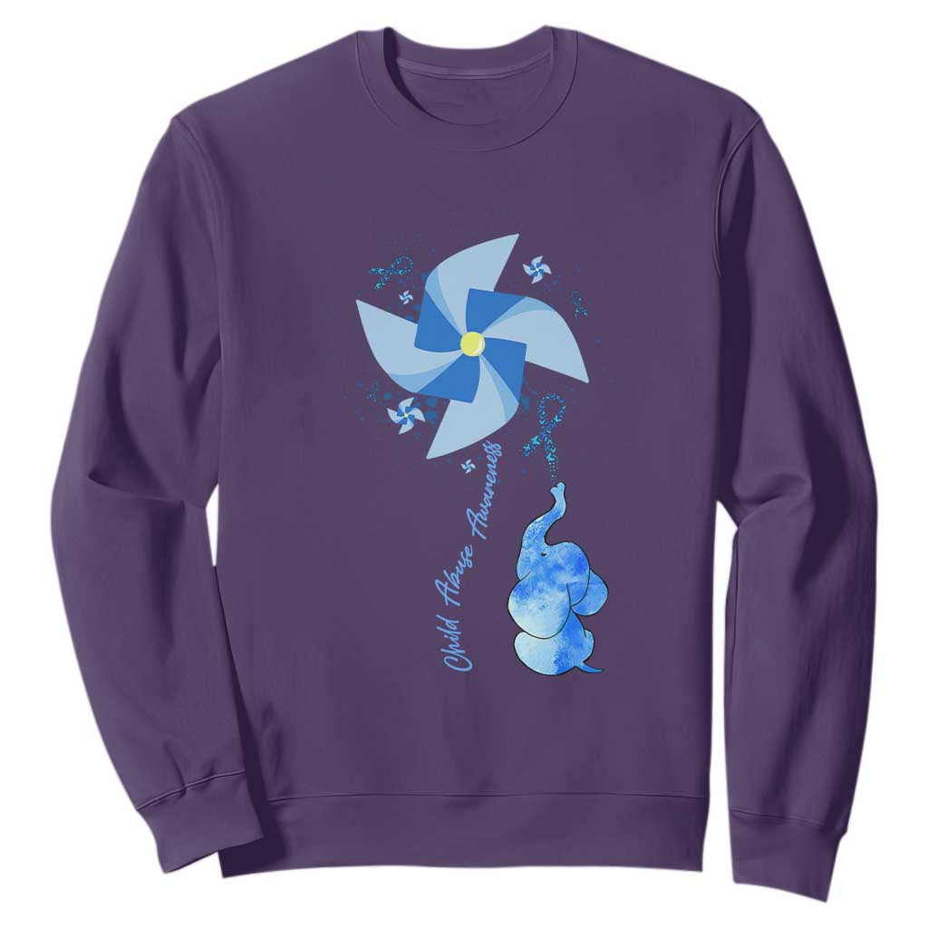 Child Abuse Prevention Support Sweatshirt Pinwheel Elephant