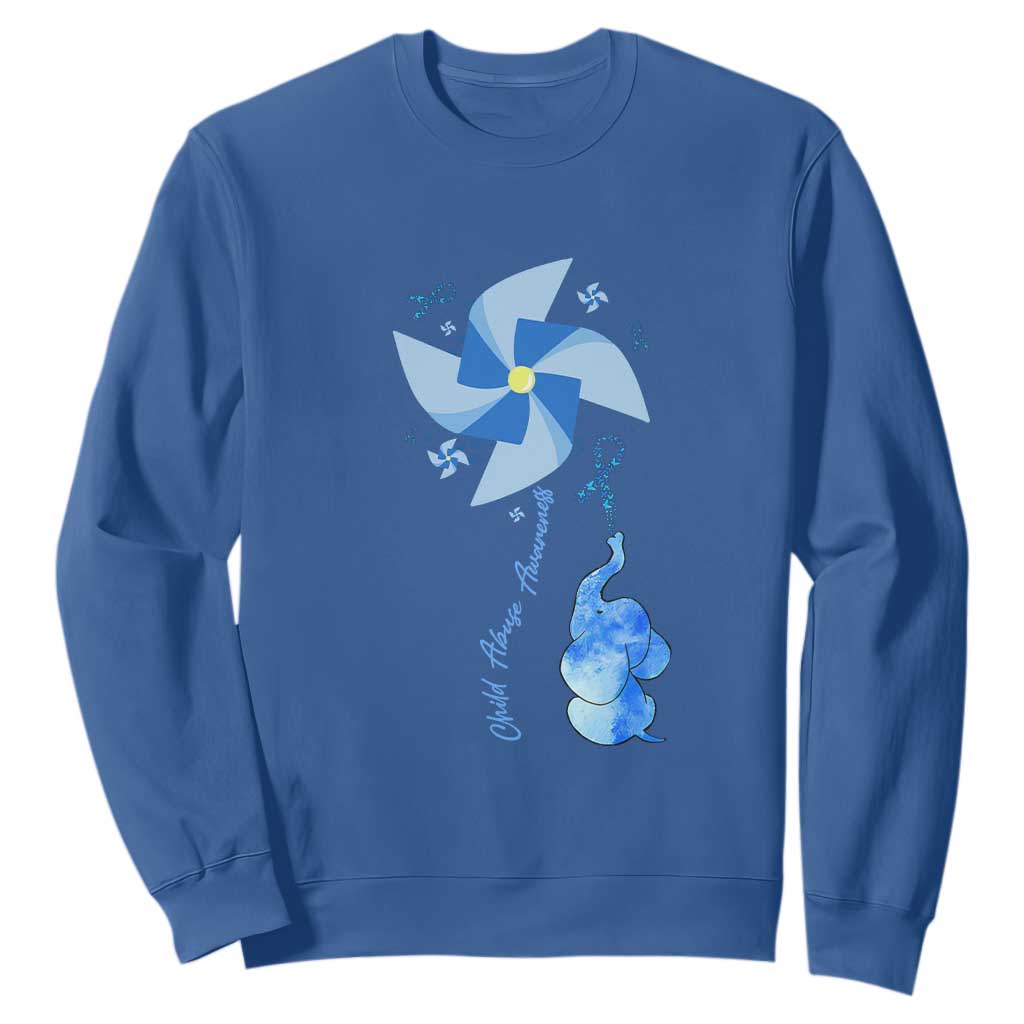 Child Abuse Prevention Support Sweatshirt Pinwheel Elephant