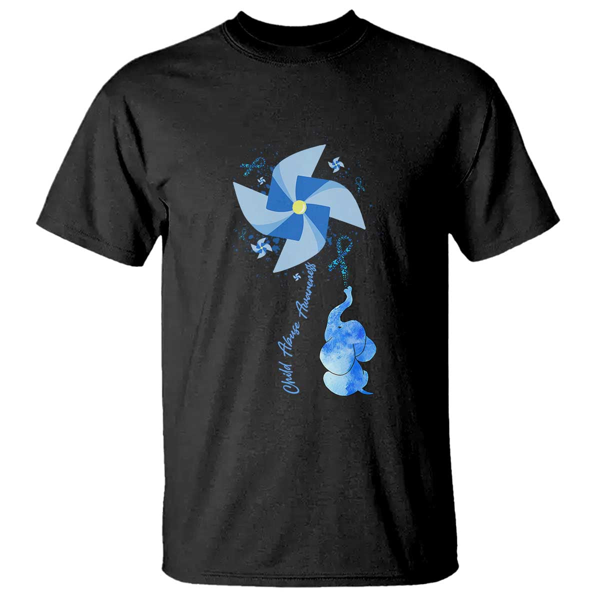 Child Abuse Prevention Support T Shirt Pinwheel Elephant
