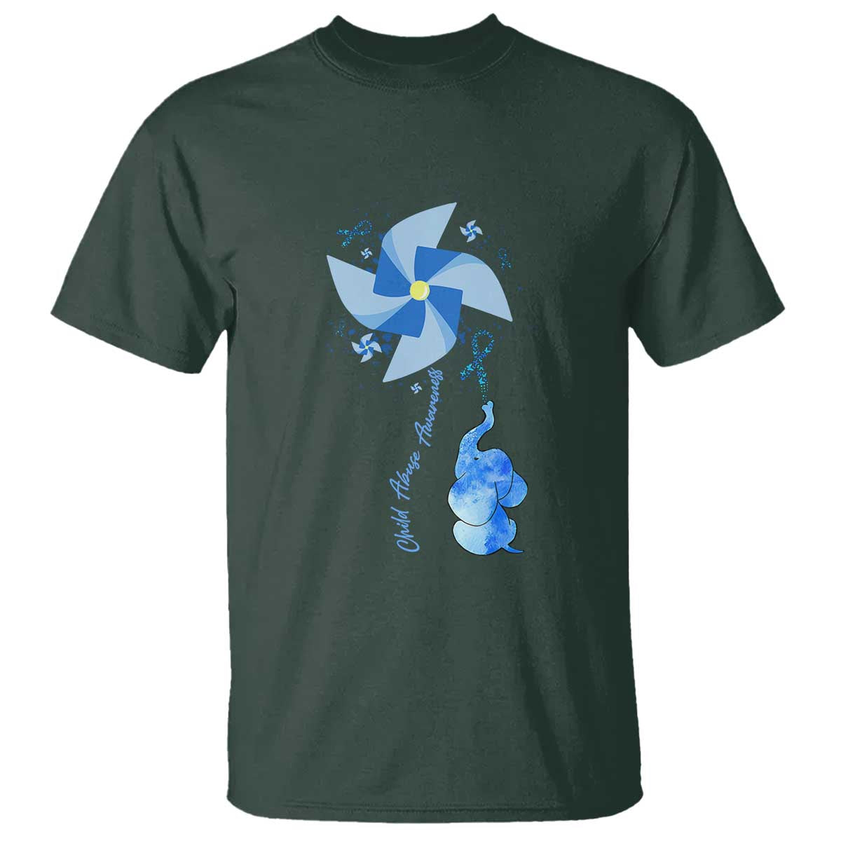 Child Abuse Prevention Support T Shirt Pinwheel Elephant