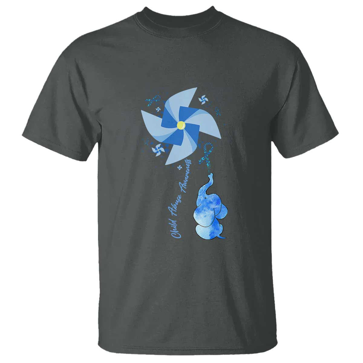 Child Abuse Prevention Support T Shirt Pinwheel Elephant