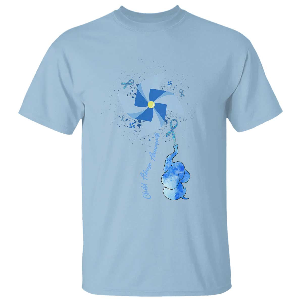 Child Abuse Prevention Support T Shirt Pinwheel Elephant