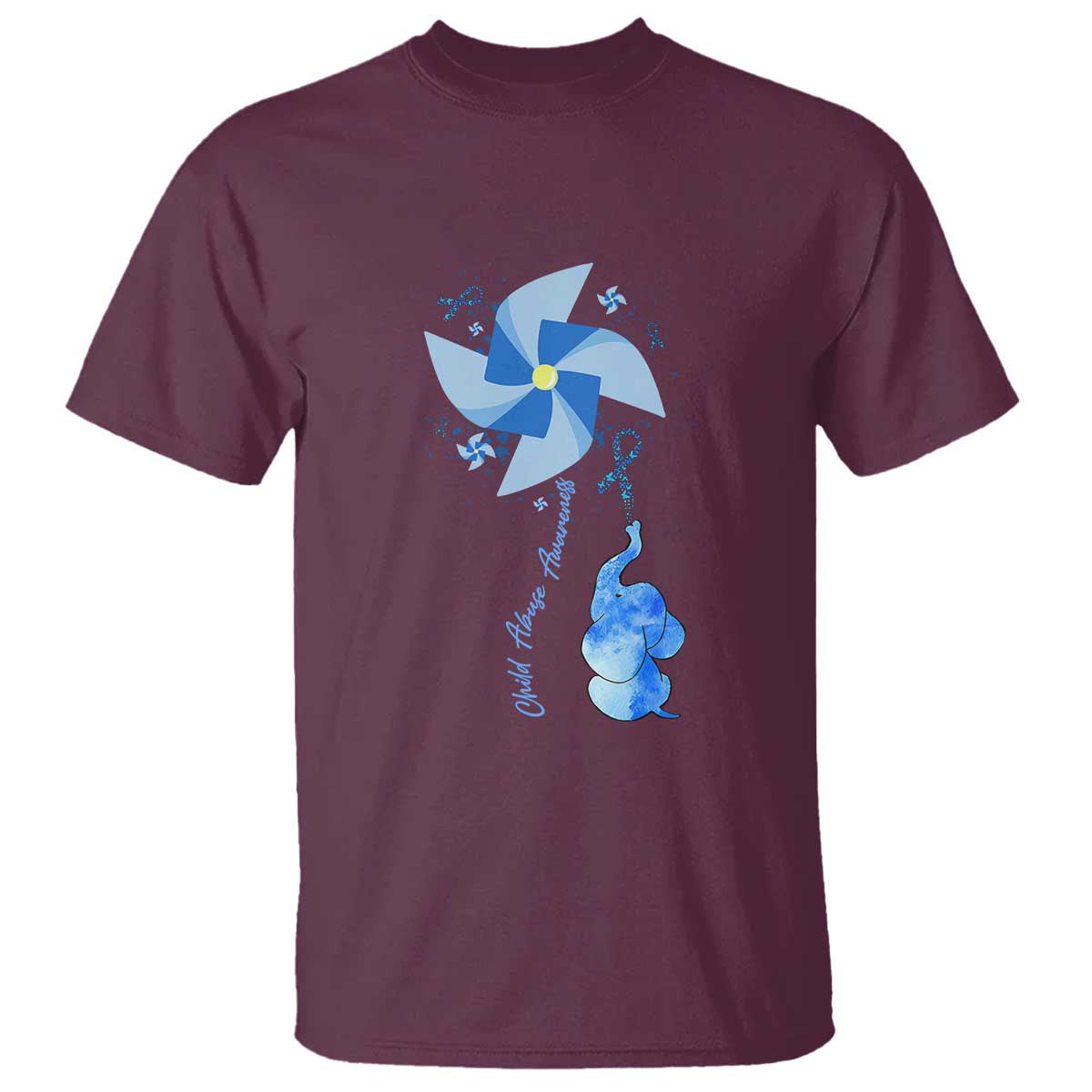 Child Abuse Prevention Support T Shirt Pinwheel Elephant