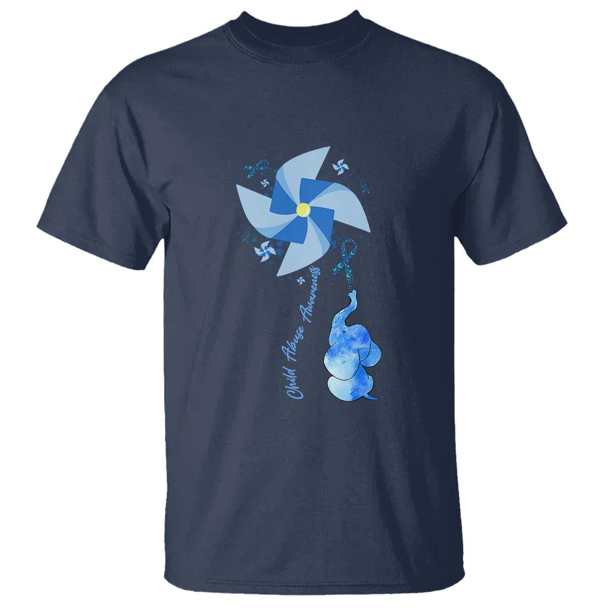 Child Abuse Prevention Support T Shirt Pinwheel Elephant