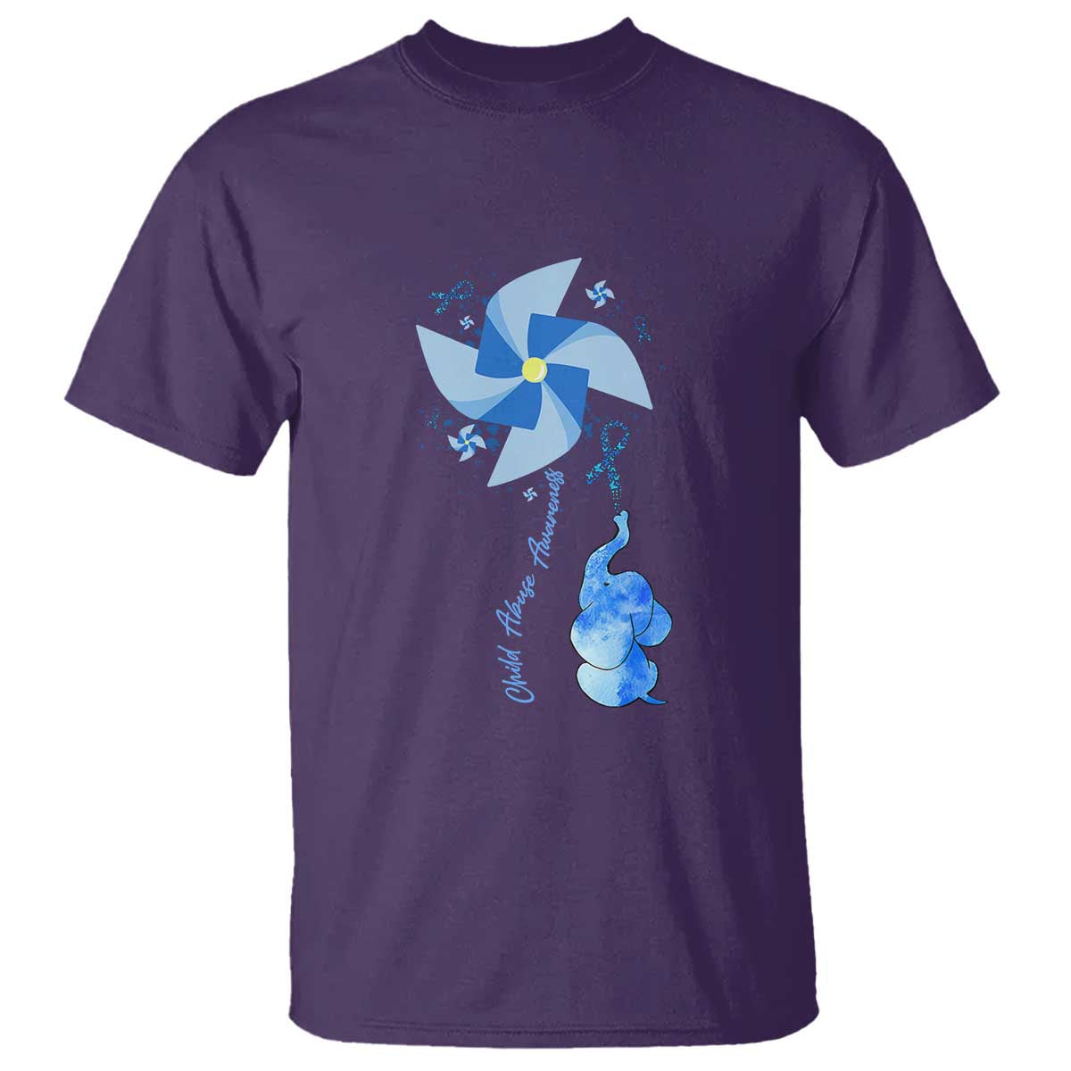 Child Abuse Prevention Support T Shirt Pinwheel Elephant