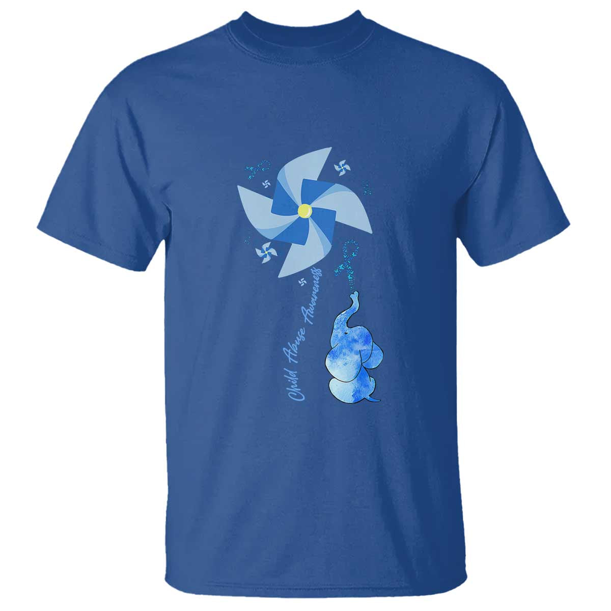Child Abuse Prevention Support T Shirt Pinwheel Elephant