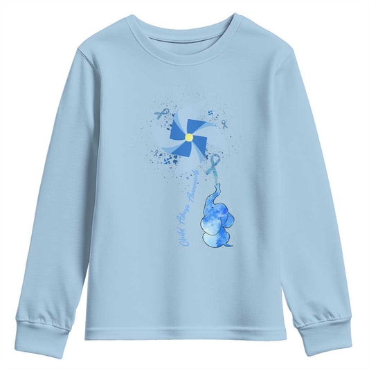 Child Abuse Prevention Support Youth Sweatshirt Pinwheel Elephant