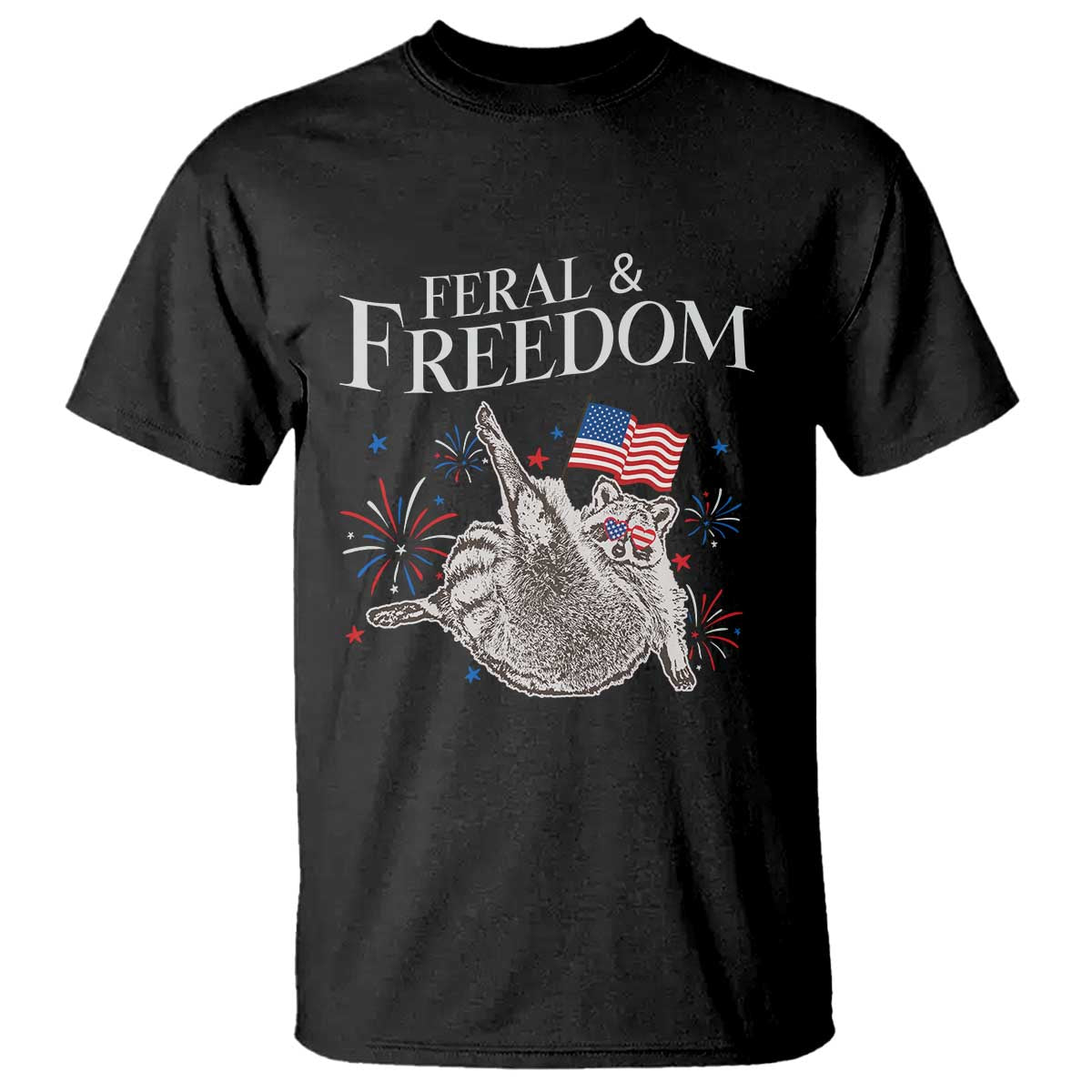 funny-feral-and-free-t-shirt-4th-of-july-patriotic-raccoon-with-american-flag