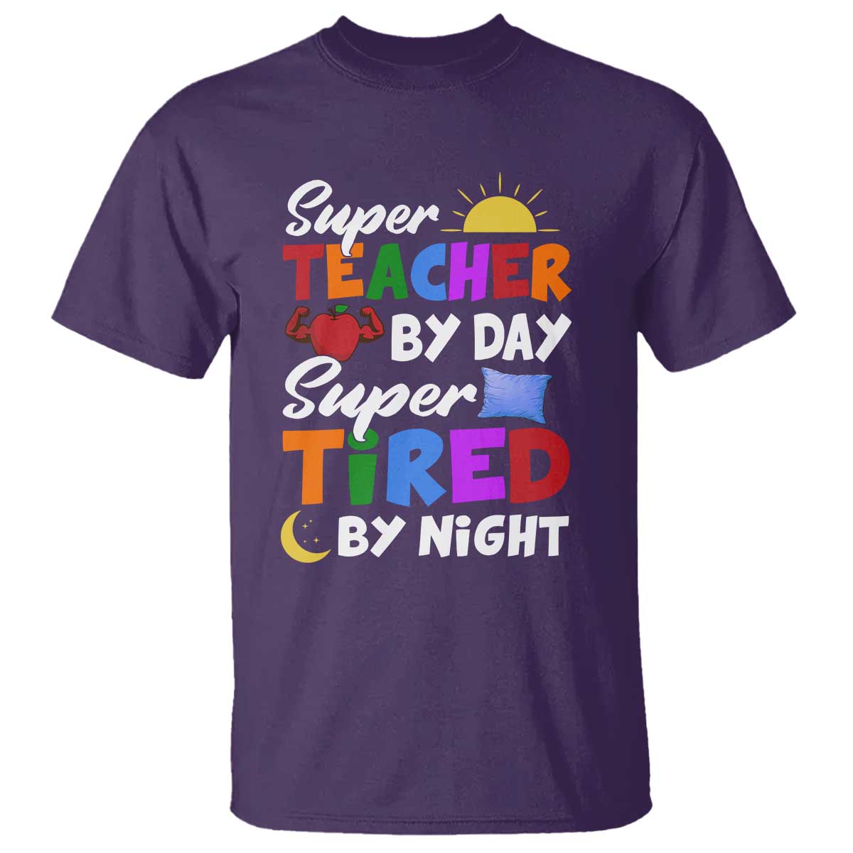 funny-teacher-t-shirt-super-teacher-by-day-super-tired-by-night-sun-pillow