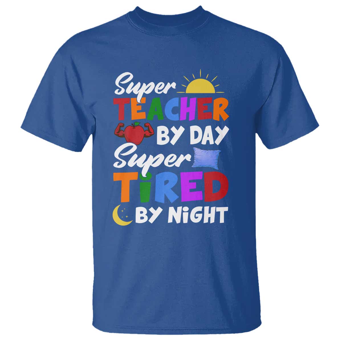 funny-teacher-t-shirt-super-teacher-by-day-super-tired-by-night-sun-pillow