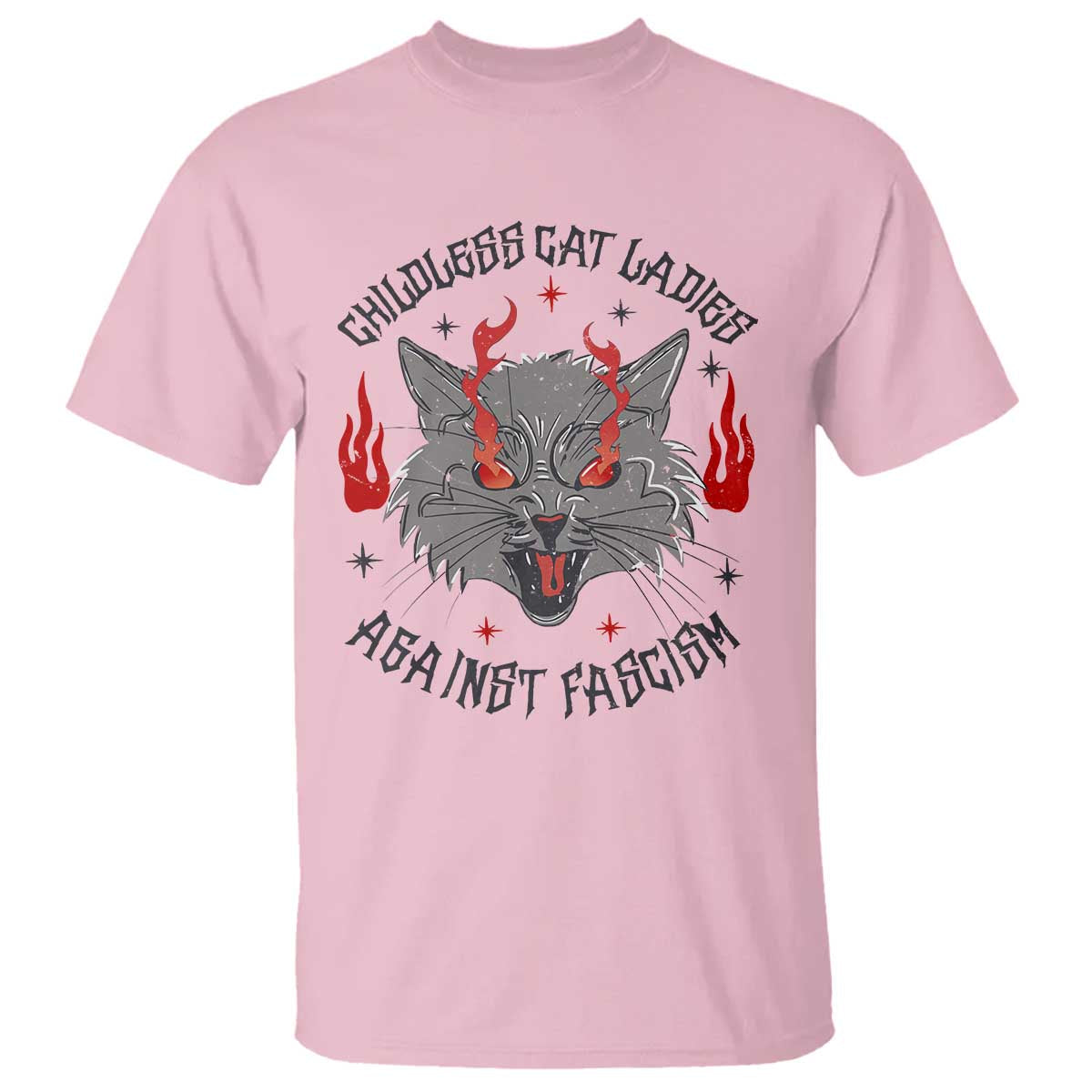 funny-childless-cat-ladies-against-fascism-t-shirt-angry-fire-cat-feminist