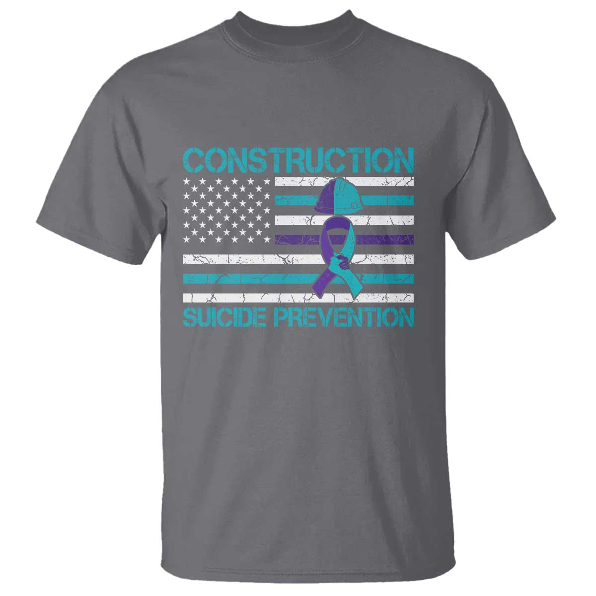 Construction Suicide Prevention Support T Shirt Mental Health American Flag