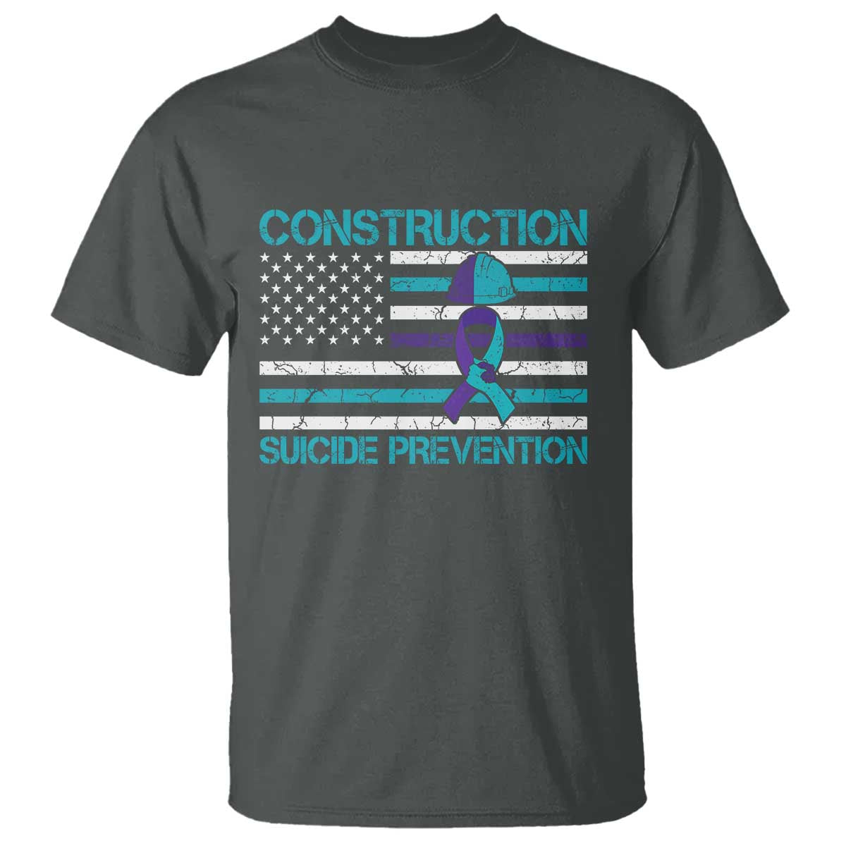 Construction Suicide Prevention Support T Shirt Mental Health American Flag