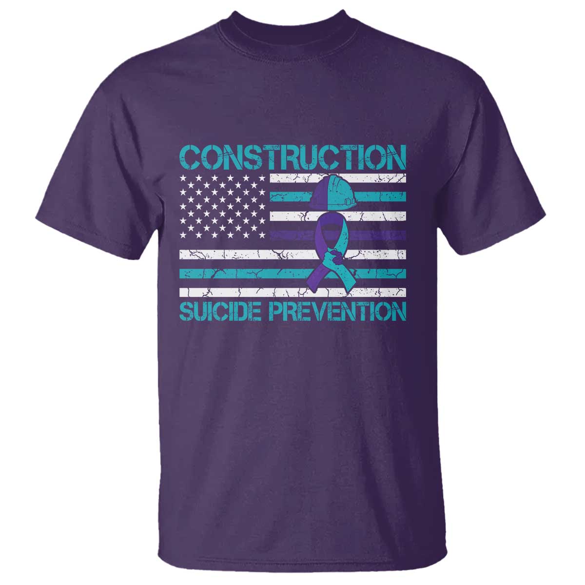 Construction Suicide Prevention Support T Shirt Mental Health American Flag
