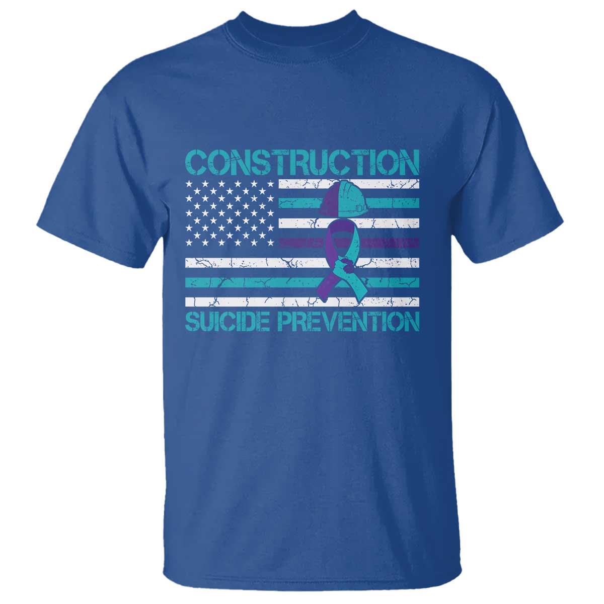 Construction Suicide Prevention Support T Shirt Mental Health American Flag