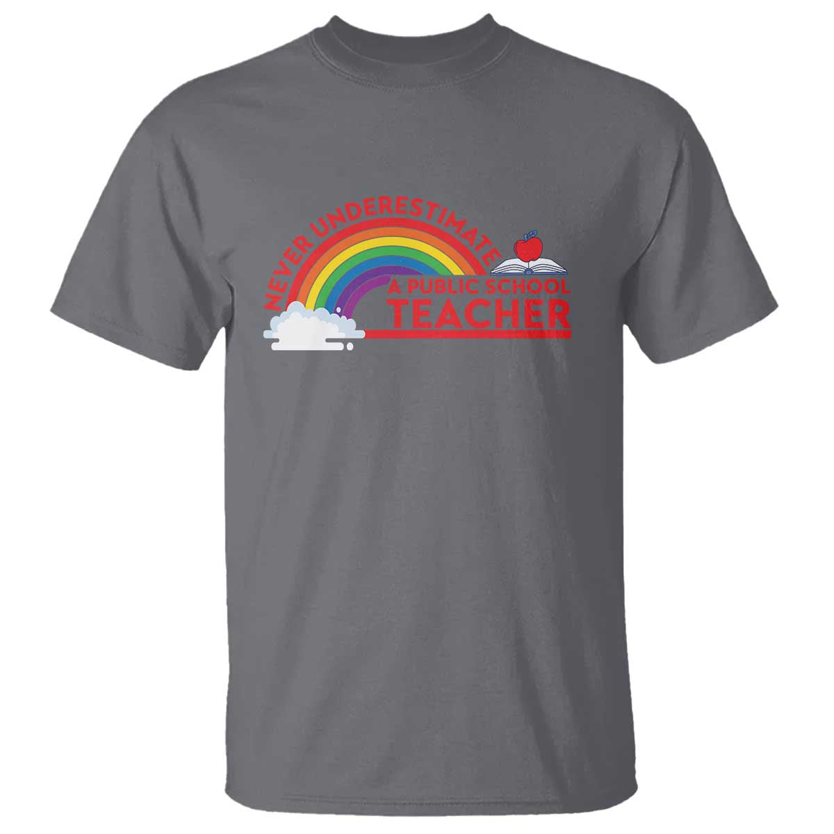 tim-walz-t-shirt-never-underestimate-a-public-school-teacher-rainbow-apple-book