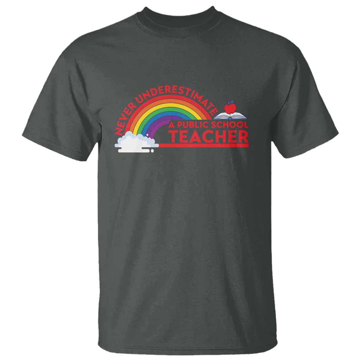 tim-walz-t-shirt-never-underestimate-a-public-school-teacher-rainbow-apple-book
