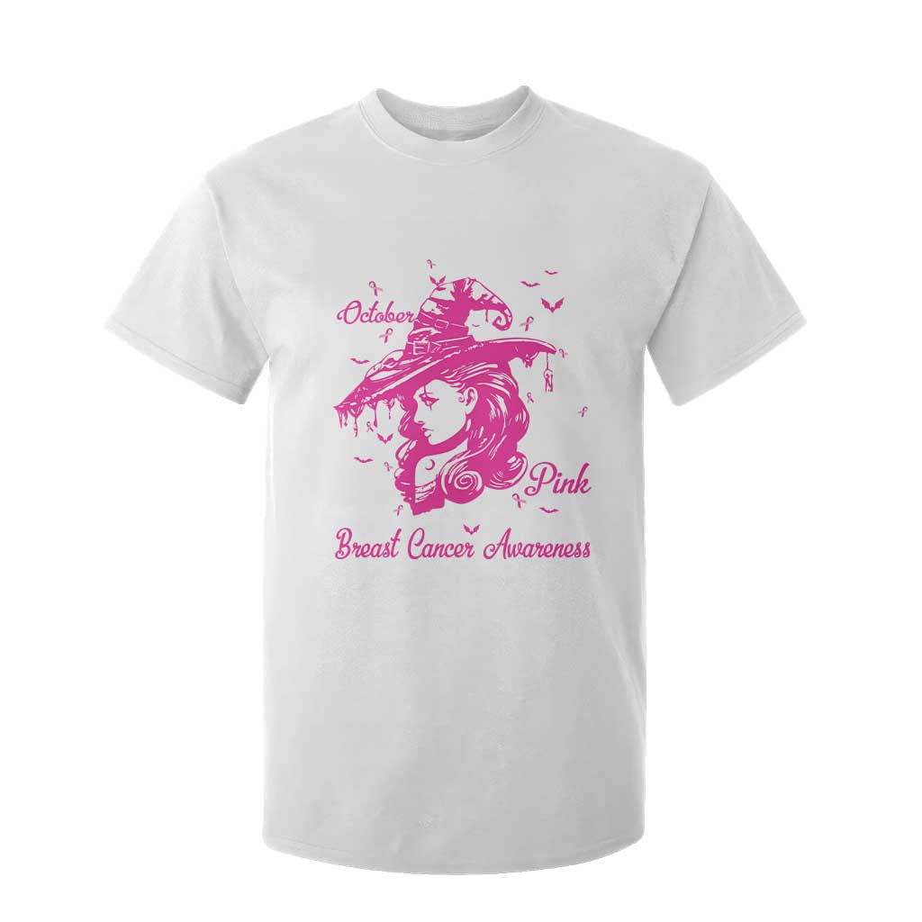 Breast Cancer Support T Shirt For Kid In October We Wear Pink Halloween Witch