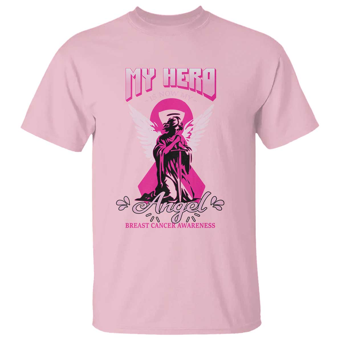 breast-cancer-awareness-t-shirt-my-hero-is-now-my-angel-pink-ribbon-cancer-warrior