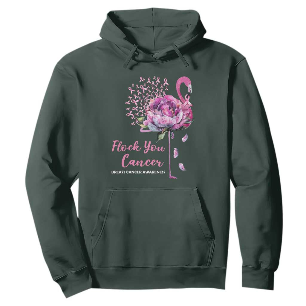 Pink Ribbon Flamingo Breast Cancer Support Hoodie Fight Cancer Awareness