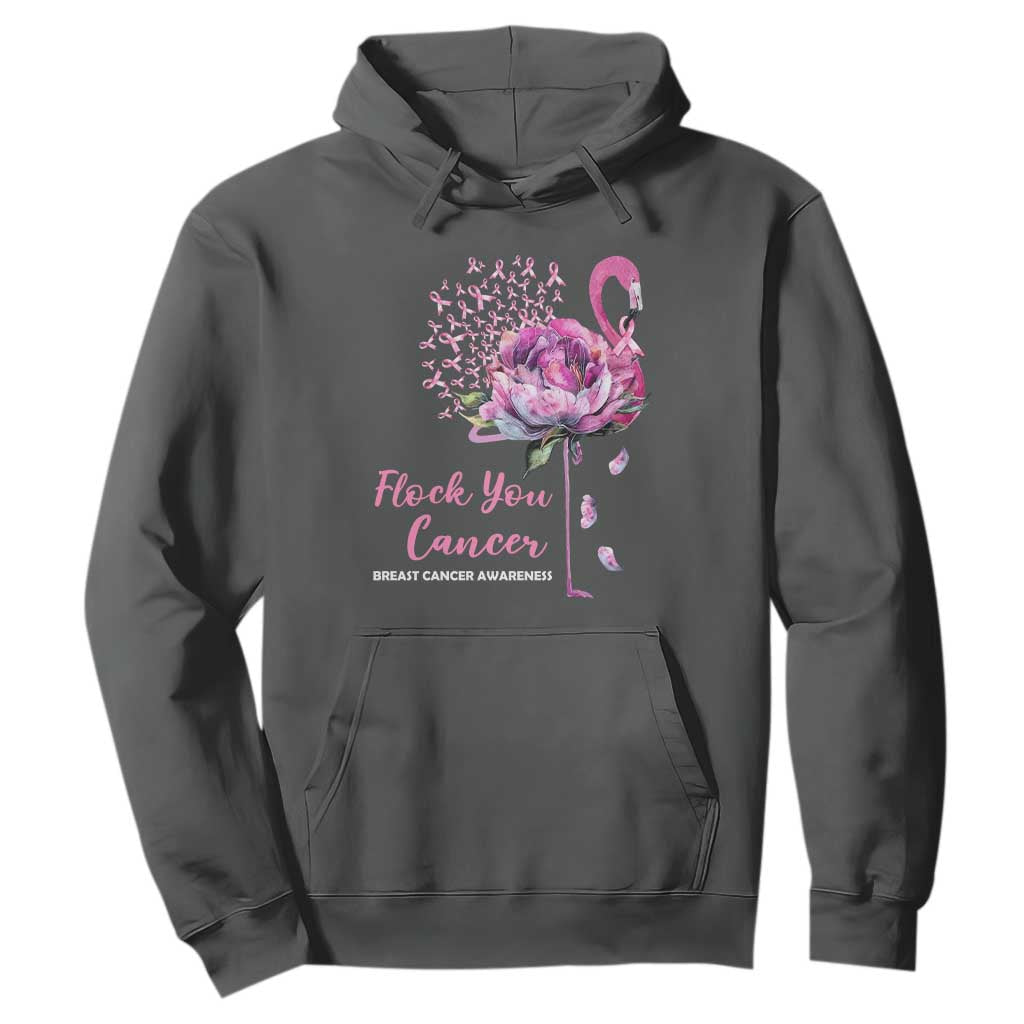 Pink Ribbon Flamingo Breast Cancer Support Hoodie Fight Cancer Awareness