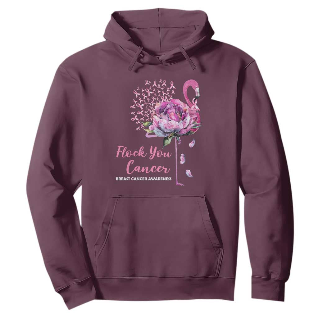Pink Ribbon Flamingo Breast Cancer Support Hoodie Fight Cancer Awareness