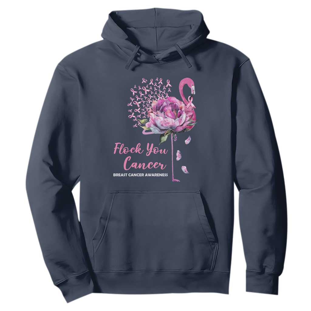 Pink Ribbon Flamingo Breast Cancer Support Hoodie Fight Cancer Awareness