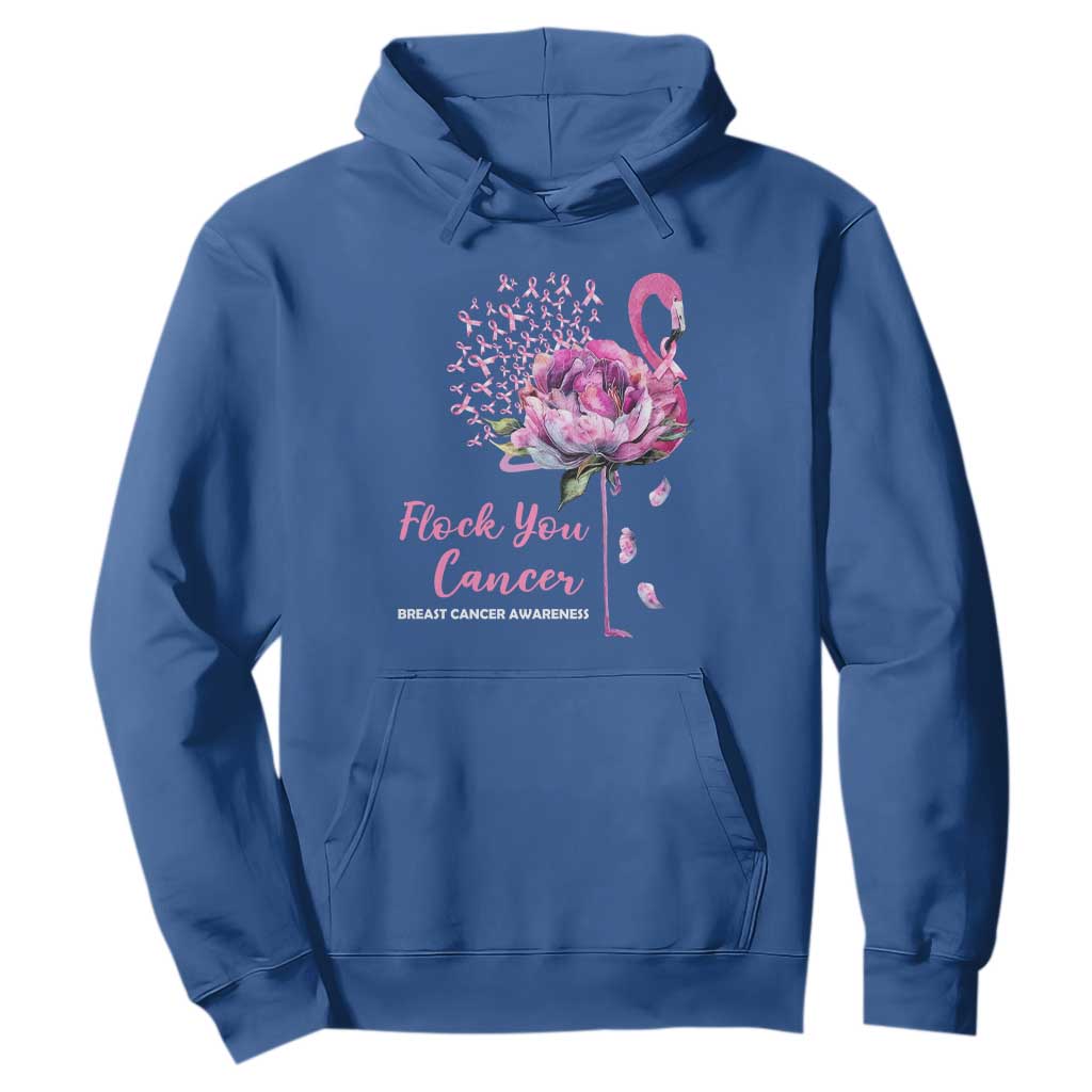 Pink Ribbon Flamingo Breast Cancer Support Hoodie Fight Cancer Awareness