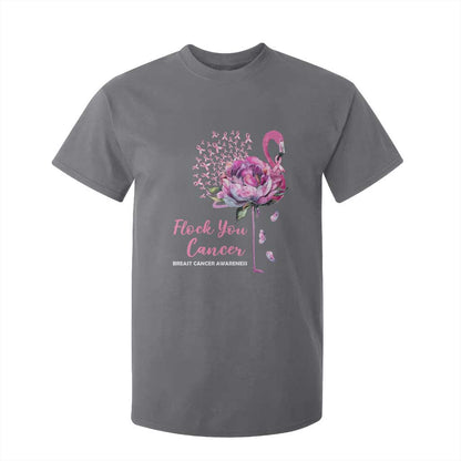 Pink Ribbon Flamingo Breast Cancer Support T Shirt For Kid Fight Cancer Awareness
