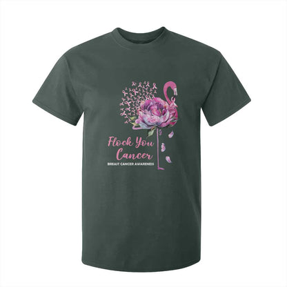 Pink Ribbon Flamingo Breast Cancer Support T Shirt For Kid Fight Cancer Awareness