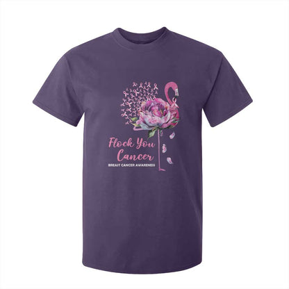 Pink Ribbon Flamingo Breast Cancer Support T Shirt For Kid Fight Cancer Awareness