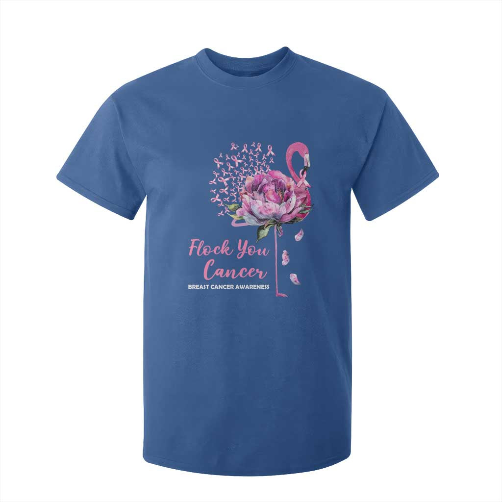 Pink Ribbon Flamingo Breast Cancer Support T Shirt For Kid Fight Cancer Awareness