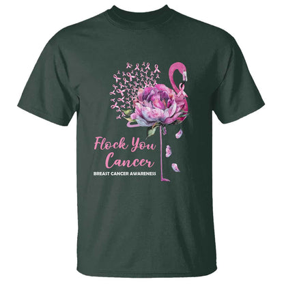 Pink Ribbon Flamingo Breast Cancer Support T Shirt Fight Cancer Awareness