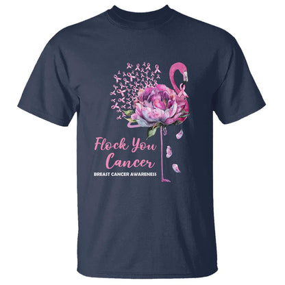 Pink Ribbon Flamingo Breast Cancer Support T Shirt Fight Cancer Awareness