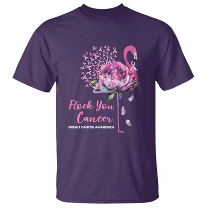Pink Ribbon Flamingo Breast Cancer Support T Shirt Fight Cancer Awareness