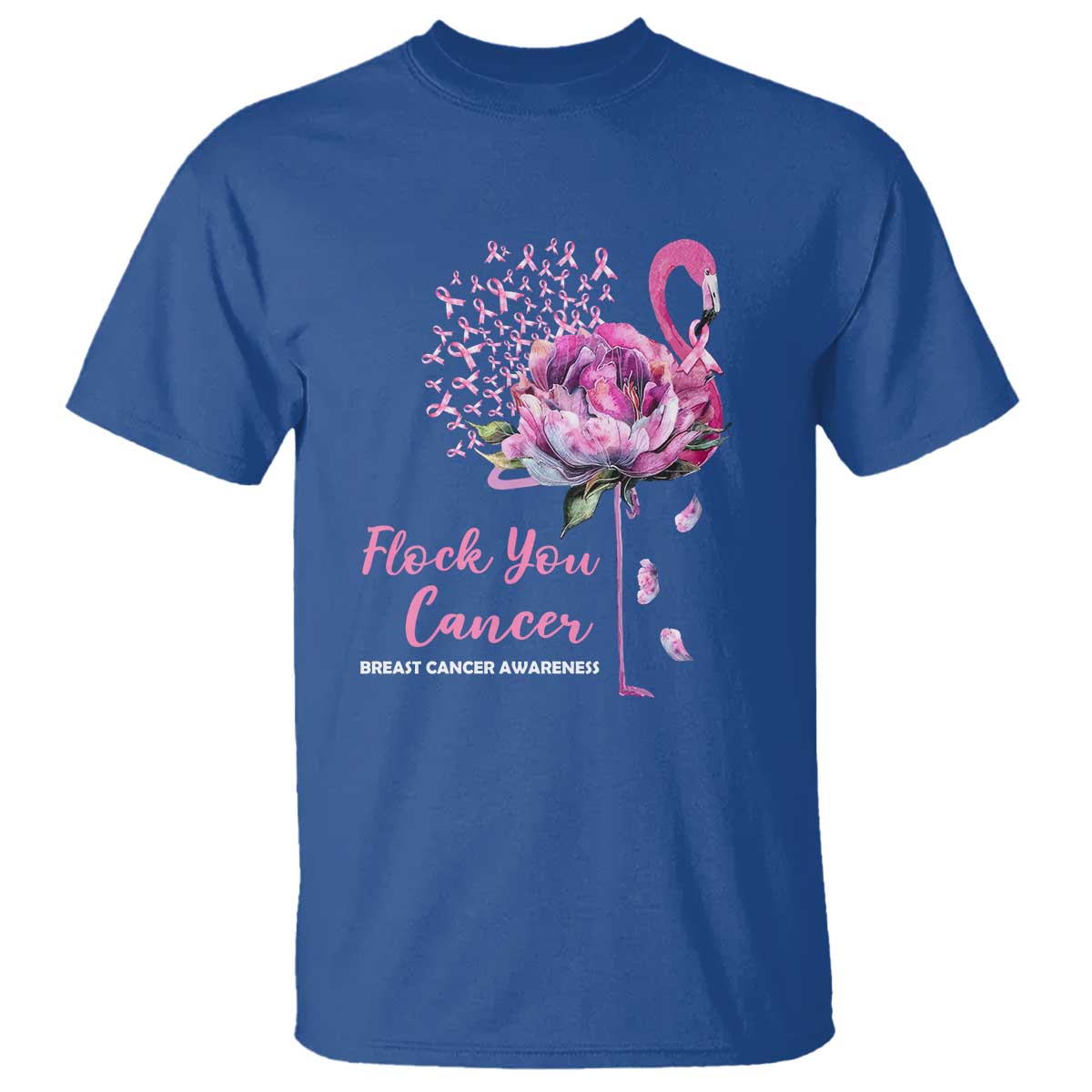 Pink Ribbon Flamingo Breast Cancer Support T Shirt Fight Cancer Awareness
