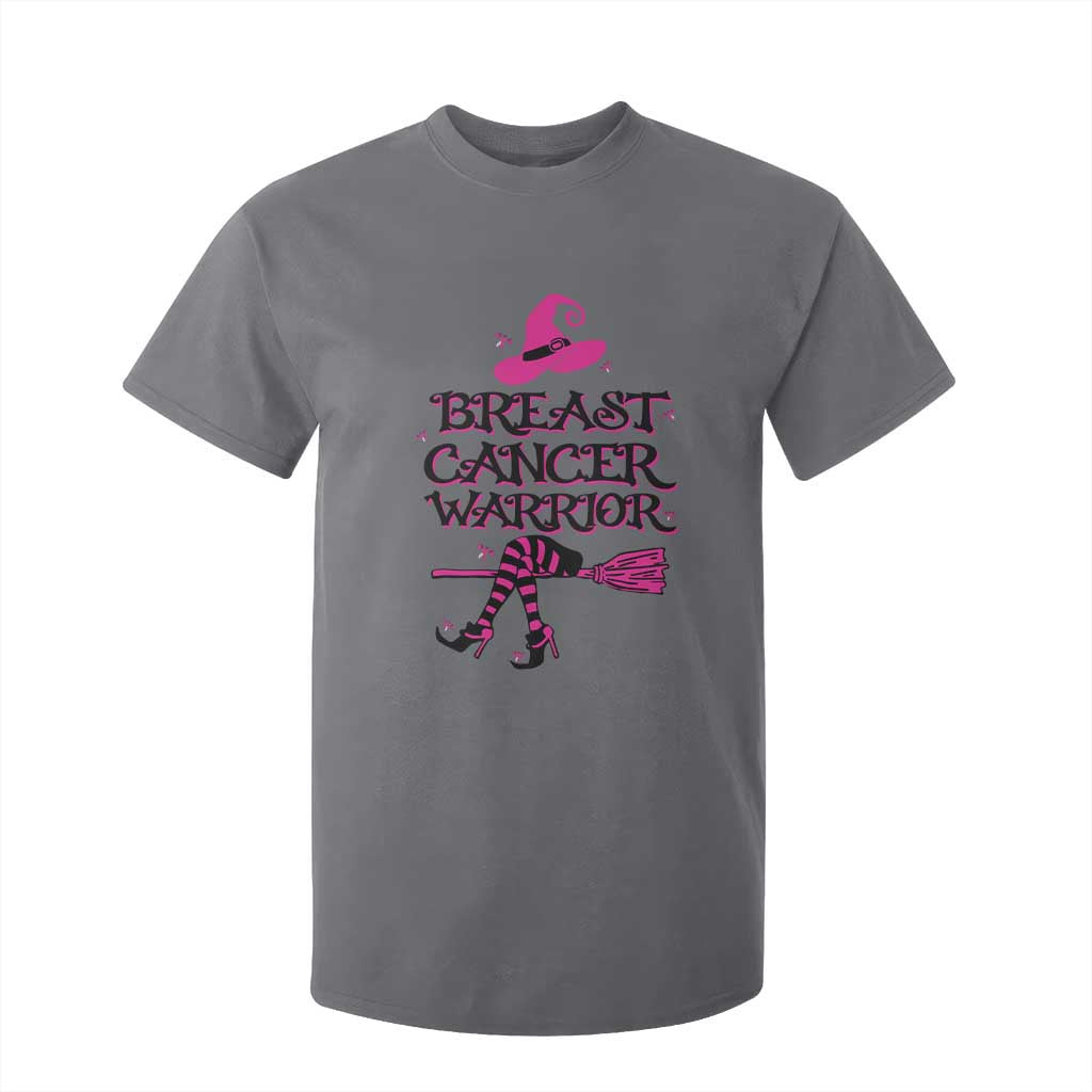Breast Cancer Warrior Witch T Shirt For Kid Pink Ribbon Hat Shoes Witchy Vibe