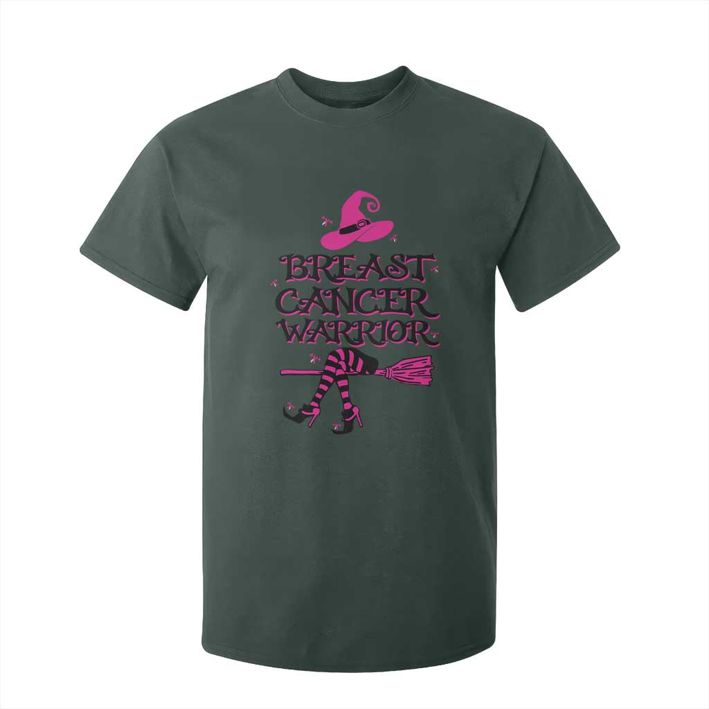 Breast Cancer Warrior Witch T Shirt For Kid Pink Ribbon Hat Shoes Witchy Vibe