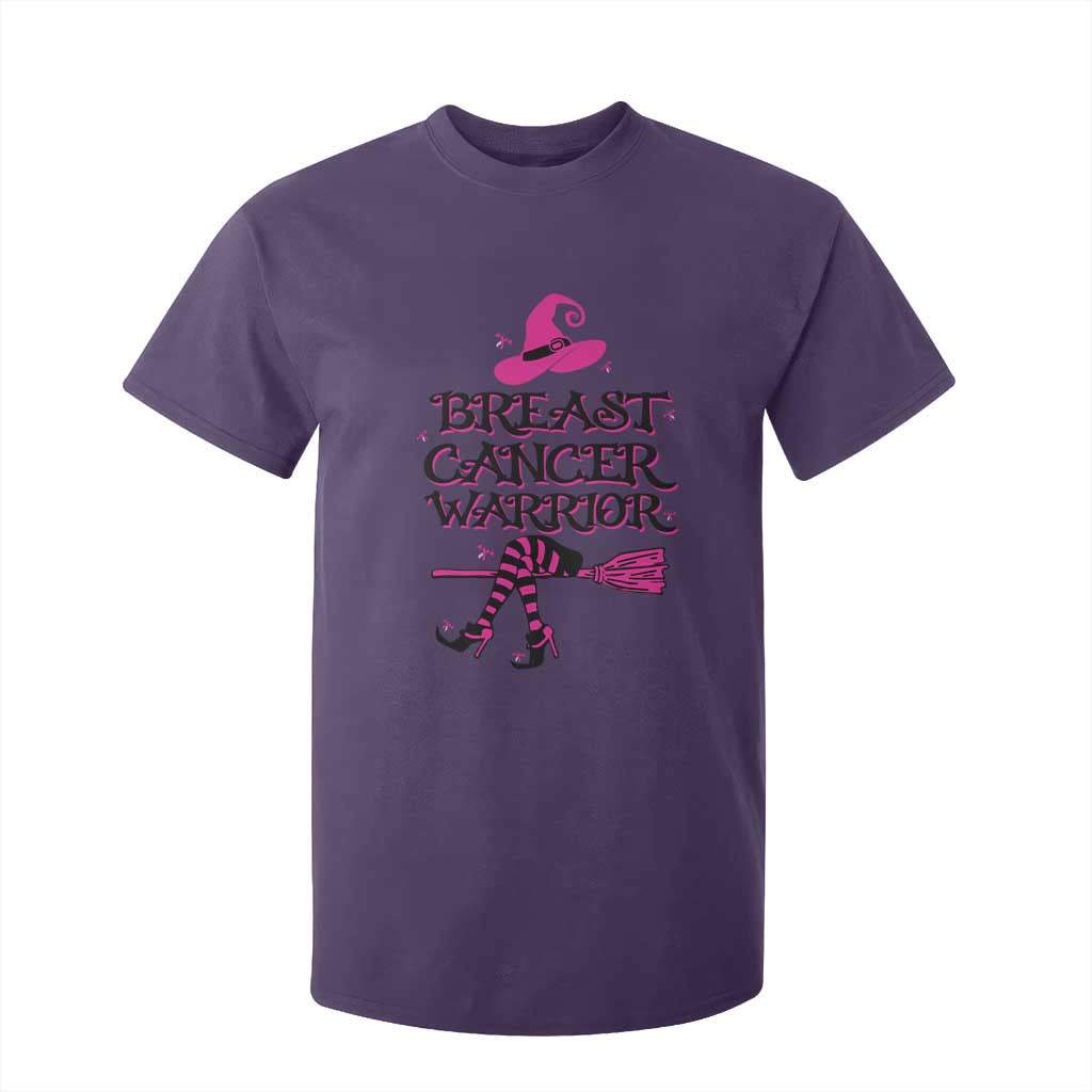 Breast Cancer Warrior Witch T Shirt For Kid Pink Ribbon Hat Shoes Witchy Vibe