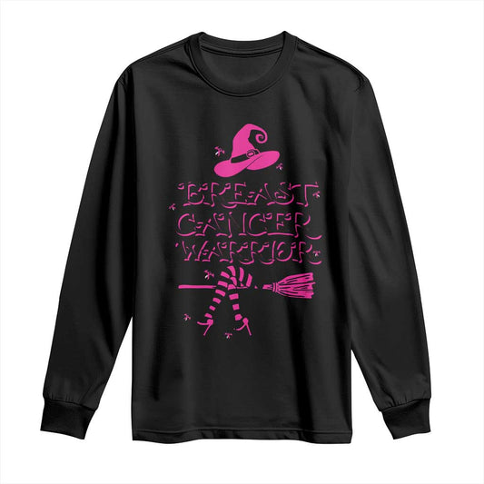 Breast Cancer Warrior Witch Long Sleeve Shirt Pink Ribbon Hat Shoes Witchy Vibe