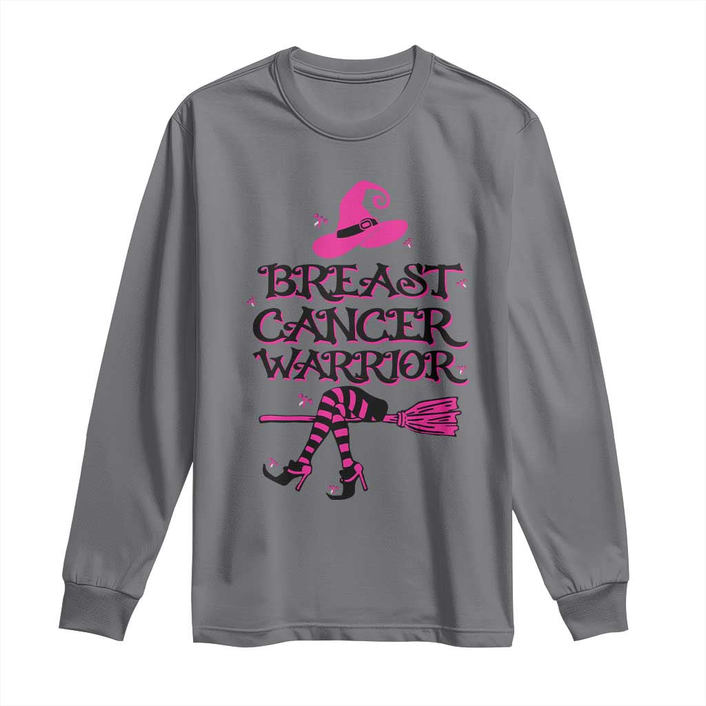 Breast Cancer Warrior Witch Long Sleeve Shirt Pink Ribbon Hat Shoes Witchy Vibe