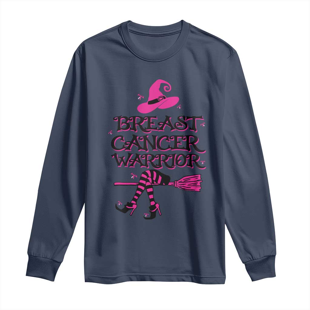 Breast Cancer Warrior Witch Long Sleeve Shirt Pink Ribbon Hat Shoes Witchy Vibe