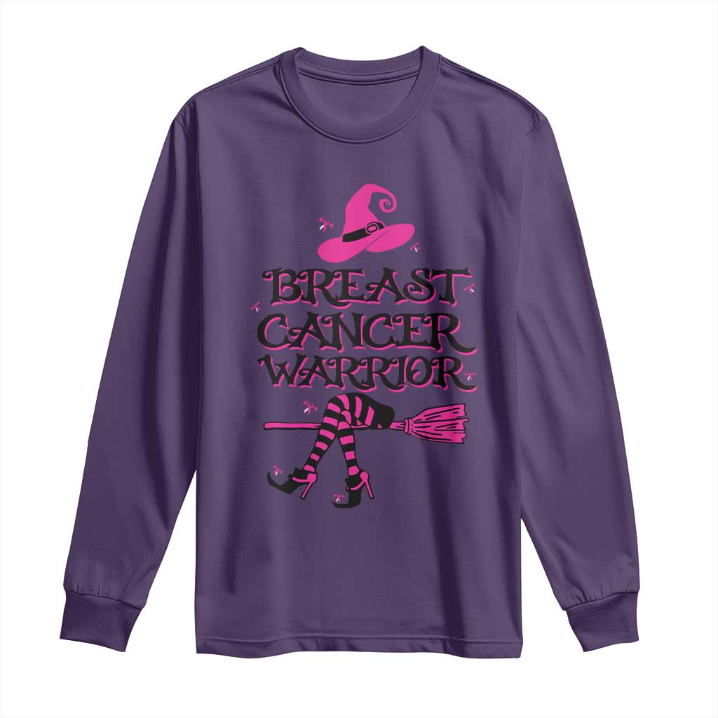 Breast Cancer Warrior Witch Long Sleeve Shirt Pink Ribbon Hat Shoes Witchy Vibe