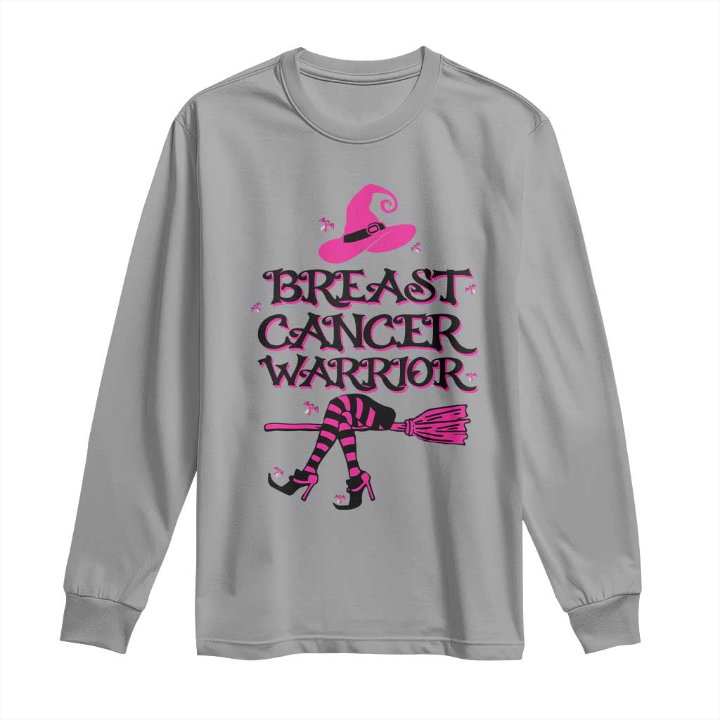 Breast Cancer Warrior Witch Long Sleeve Shirt Pink Ribbon Hat Shoes Witchy Vibe