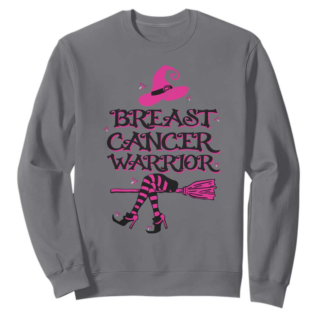 Breast Cancer Warrior Witch Sweatshirt Pink Ribbon Hat Shoes Witchy Vibe