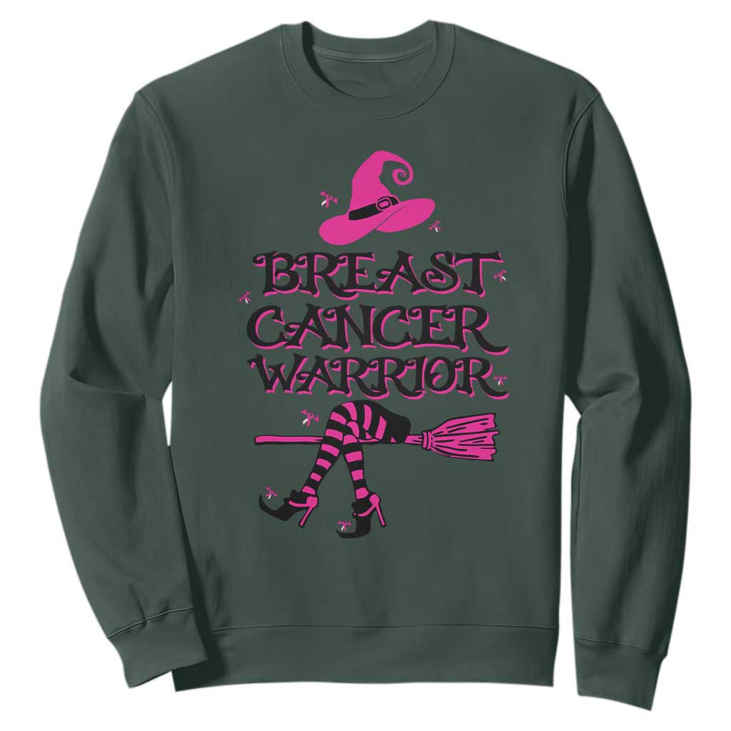 Breast Cancer Warrior Witch Sweatshirt Pink Ribbon Hat Shoes Witchy Vibe