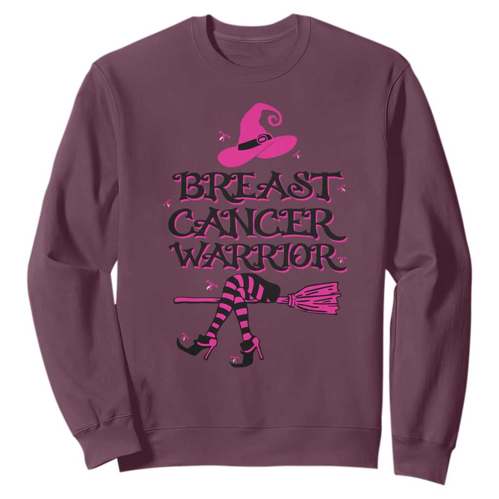 Breast Cancer Warrior Witch Sweatshirt Pink Ribbon Hat Shoes Witchy Vibe
