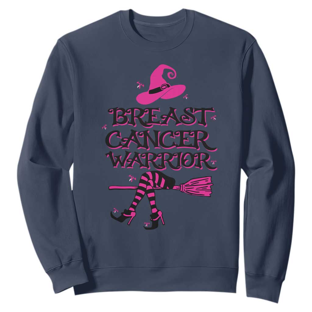 Breast Cancer Warrior Witch Sweatshirt Pink Ribbon Hat Shoes Witchy Vibe