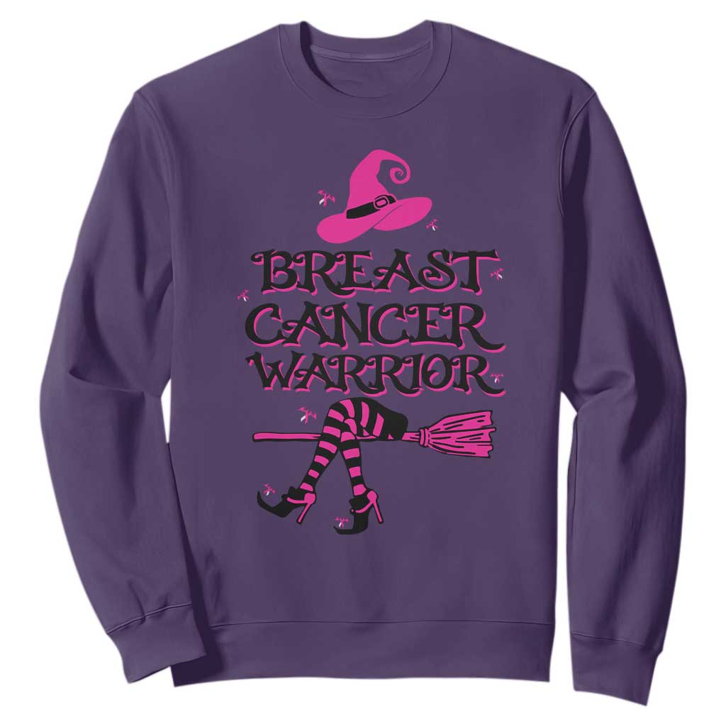 Breast Cancer Warrior Witch Sweatshirt Pink Ribbon Hat Shoes Witchy Vibe